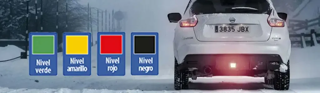 Los colores de la DGT para alertar en carreteras con nieve